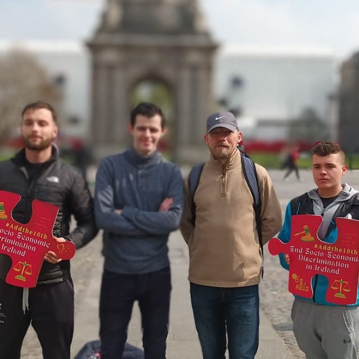 activists outside trinity